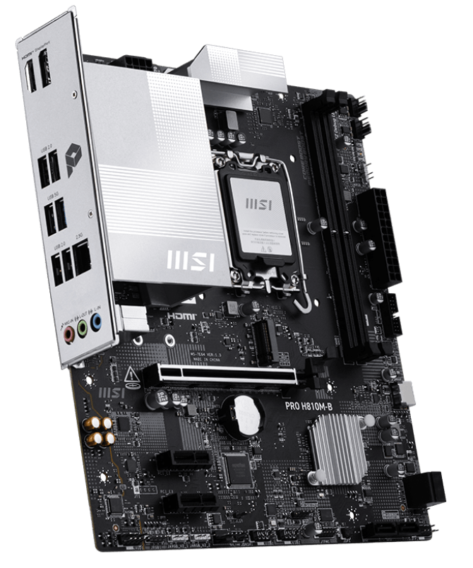 Материнская плата MSI PRO H810M-B [LGA 1851, Intel H810, 2xDDR 5, 1xM.2, 1xPCI-E x16, Micro-ATX]