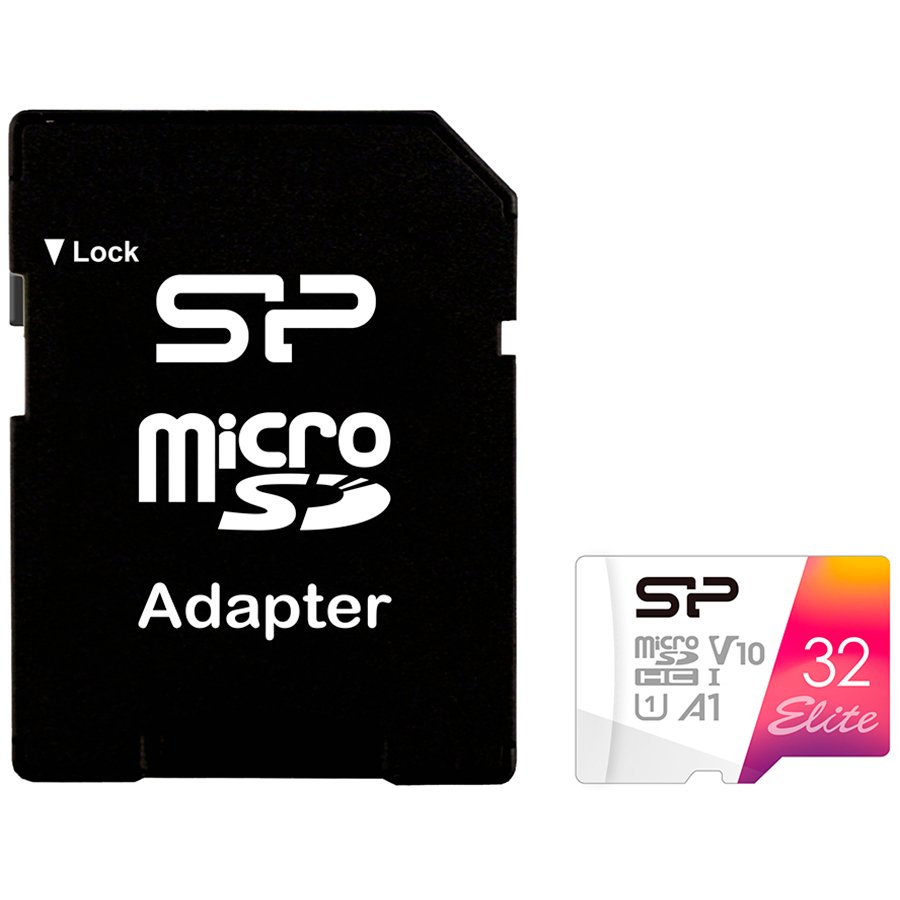 Карта памяти Silicon Power New Elite /class10 32GB mSD Card A1, V10, UHS-1 (U1) R/W: up to 100/30 MB/s, A1, V10, ECC function, (SP032GBSTHBV1V20SP)