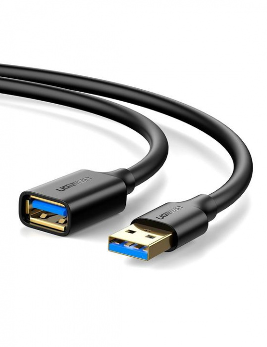 Кабель UGREEN 10368 USB 3.0 Extension Male Cable 1m (Black), 