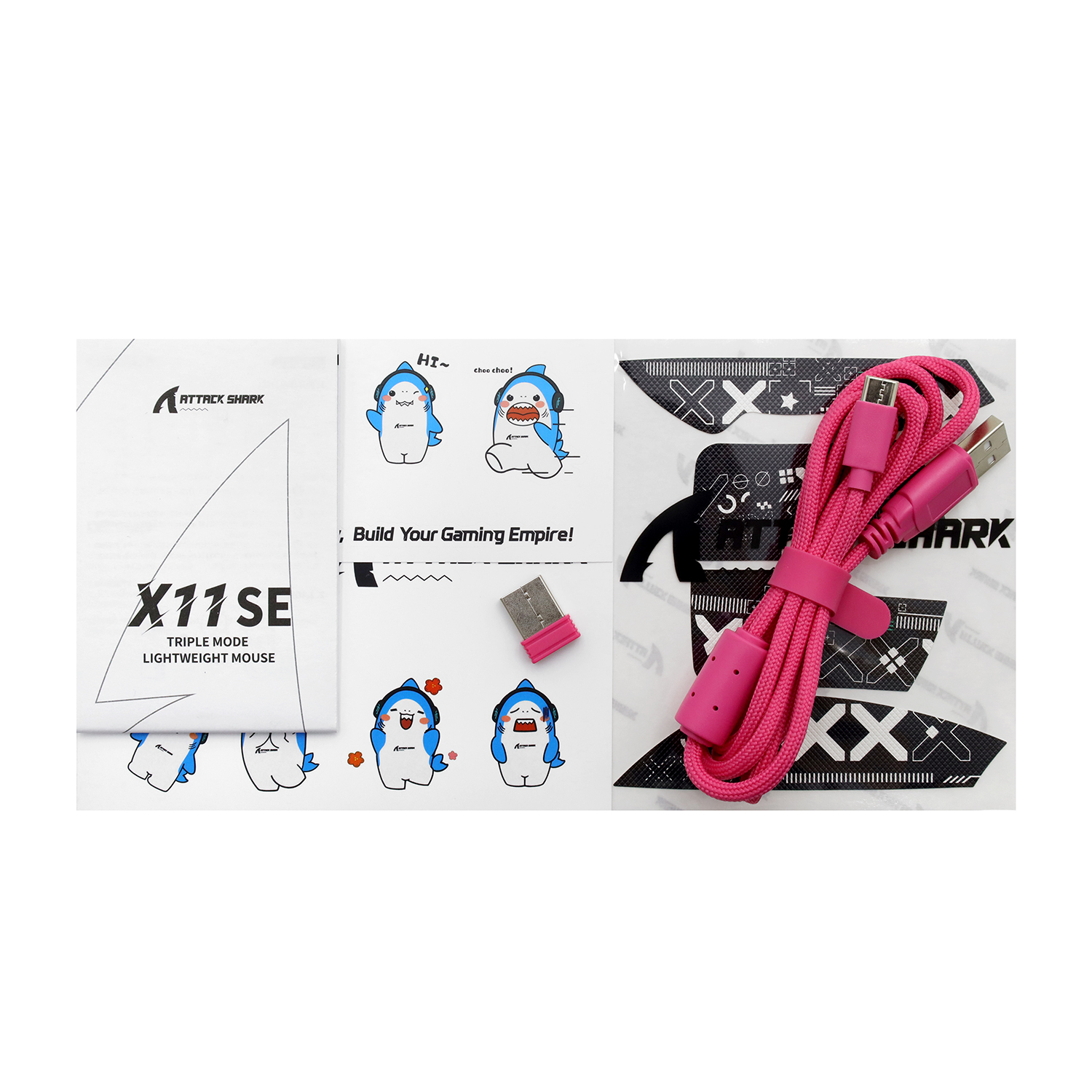 Мышь Attack Shark X11 SE Berry Red [беспроводная, светодиодная, 22000 DPI, 1000 Гц, Розовый]