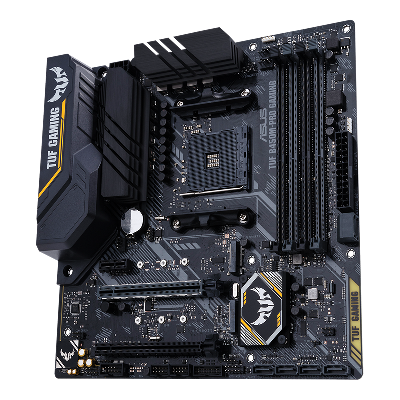 Материнская плата Asus TUF B450M-PRO GAMING [AM4, AMD B450, 4xDDR 4, 2xM.2, 2xPCI-E x16, Micro-ATX]