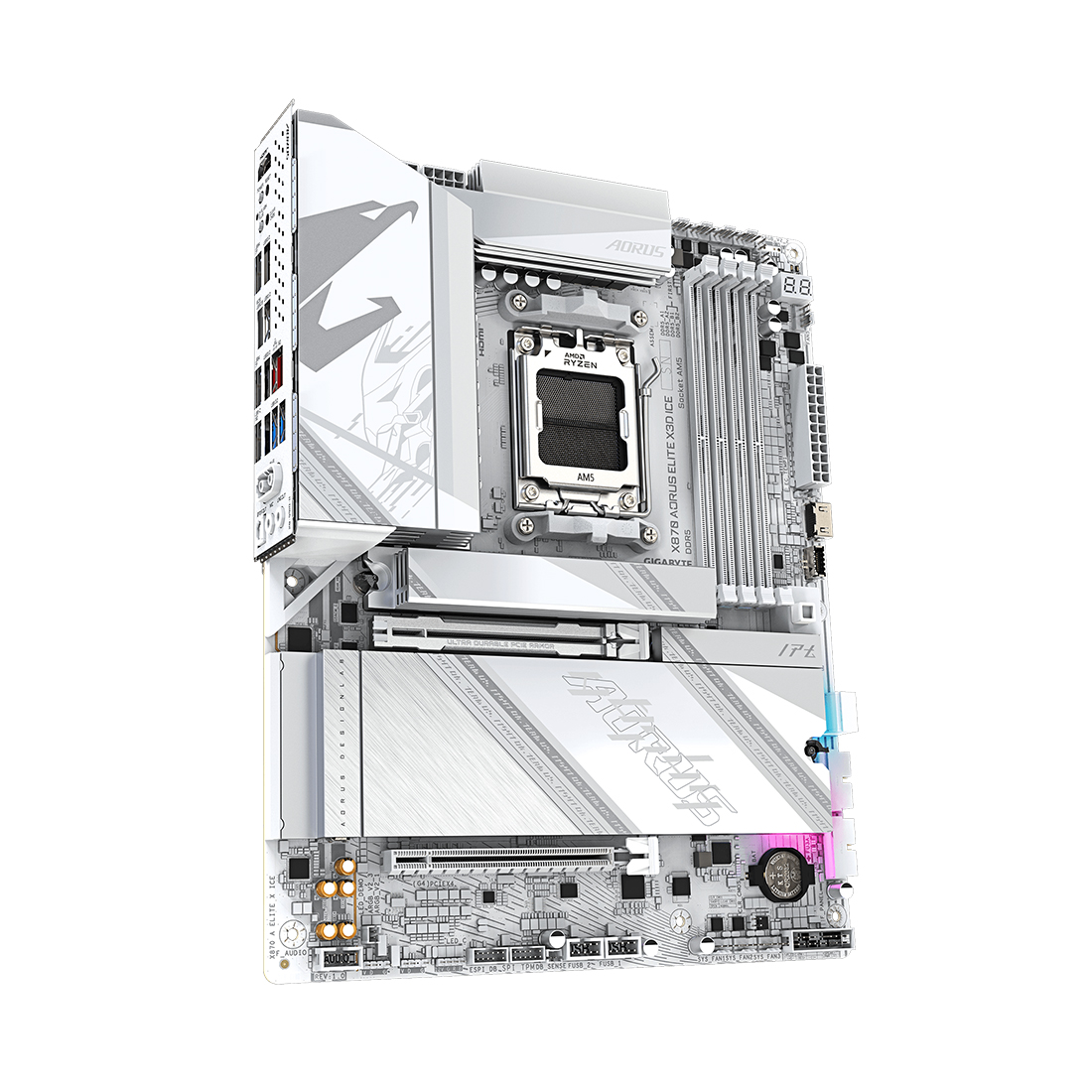 Материнская плата Gigabyte X870 AORUS ELITE X3D ICE [AM5, AMD X870E, 4xDDR 5, 4xM.2, 3xPCI-E x16, Standard-ATX]