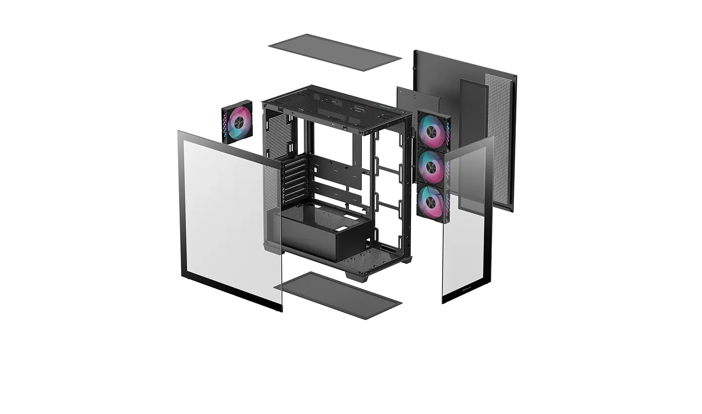 Корпус DeepCool CG580 4F (R-CG580-BKADA4-G-1) [Midi Tower, 4x 120 мм ARGB, черный]