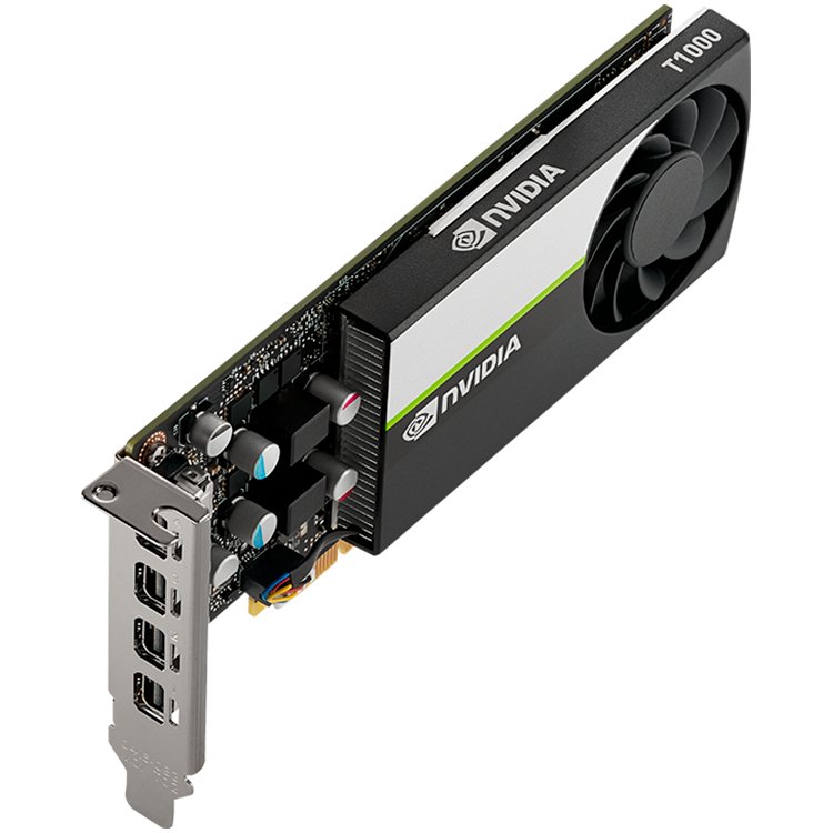 Видеокарта PNY NVIDIA T1000 4GB LowProfile [4 ГБ, GDDR6, 128 бит, mini-DisplayPort (4 шт)]
