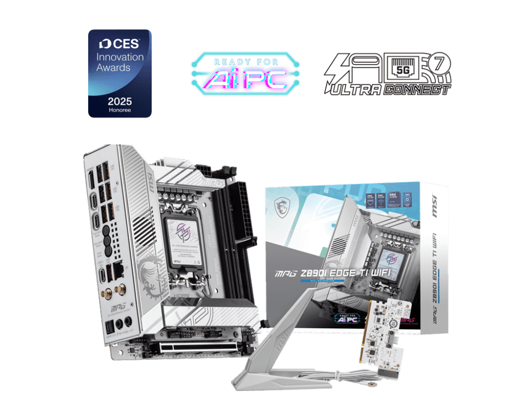 Материнская плата MSI MPG Z890I EDGE TI WIFI LGA1851 2xDDR5 2xSATA3 4xM.2 1xHDMI 2xThund Mini ITX