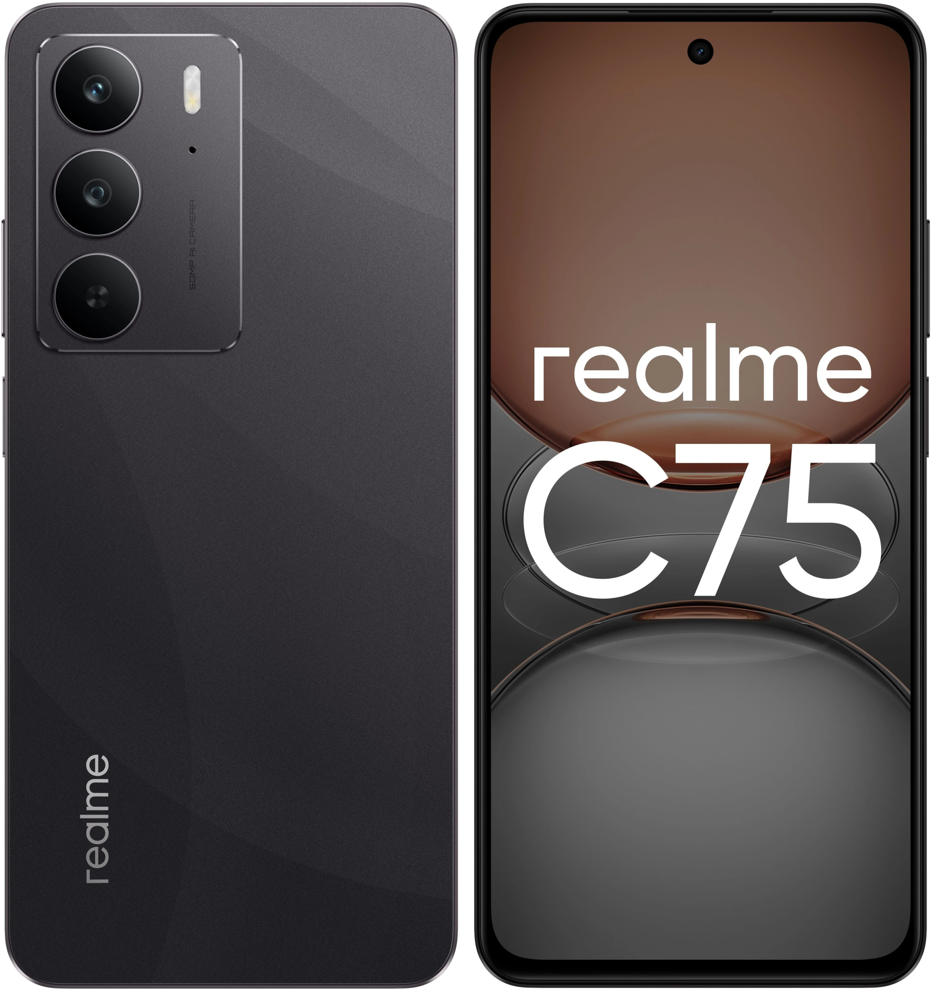 Realme C75 グローバル版 スマートフォン 8+256G ブラック SIMフリー) リアルミー Realme C75 デュアルSIM 256GB Storm ブラック