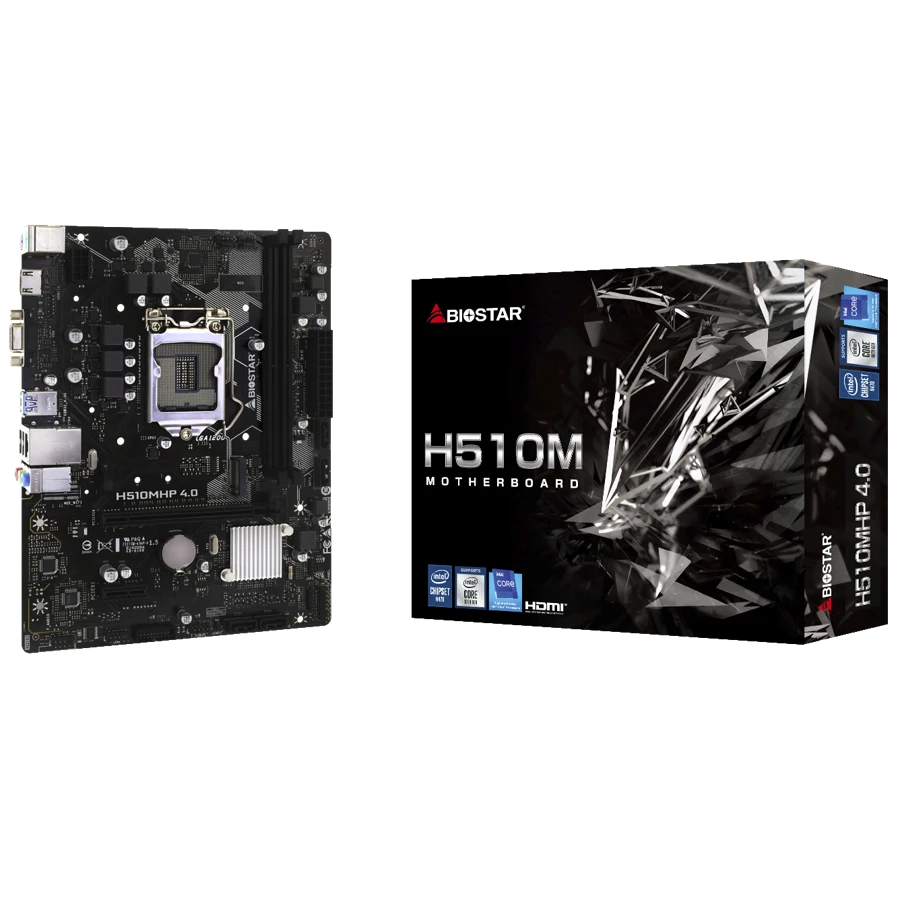 Материнская плата Biostar H510MHP (H510MHP 4.0) LGA 1200, Intel H470, 2xDDR 4, 1xM.2, 1xPCI-E x16, Micro-ATX