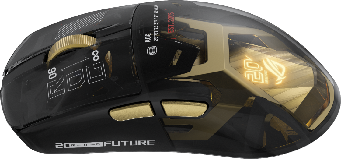 Мышь Asus P725 ROG HARPE II EXTREME EDITION 20 (90MP04Q0-BMUA00) [беспроводная (Bluetooth), светодиодная, 65000 DPI, 8000 Гц подсветка, черная]