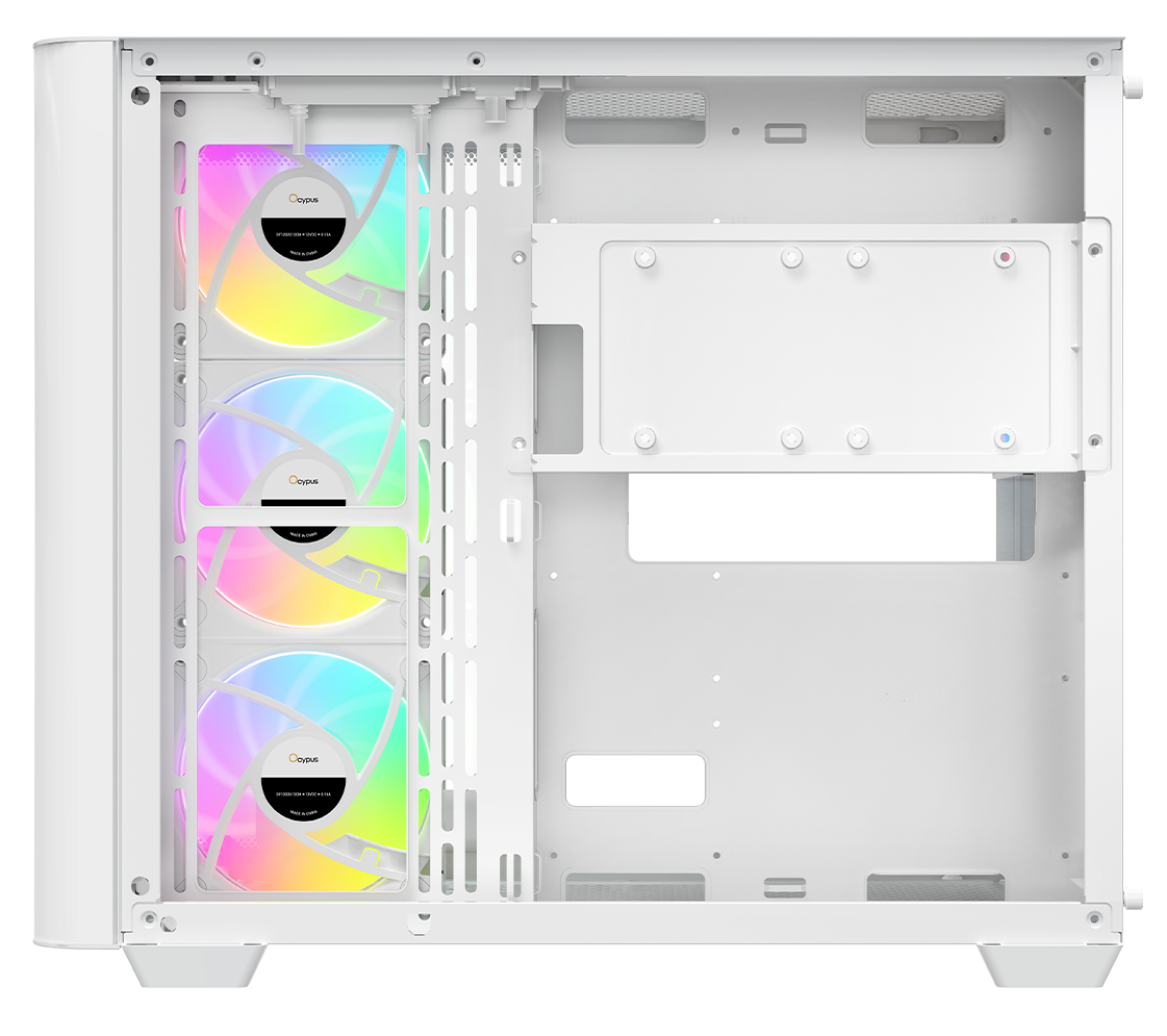 Корпус Ocypus Iota C70 Curve (Iota-C70-WHD400CD-GL) [Midi Tower, 4 x 120 мм ARGB, белый]