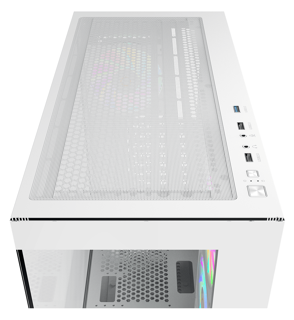 Корпус Ocypus Gamma C72 WH ARGB (Gamma-C72-WHD400XX-GL) [Midi Tower, 4 x 120 мм ARGB, белый]