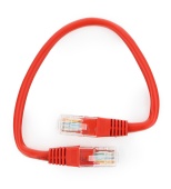 Патч-корд Cablexpert PP12-0.25M/R, красный Cable Patch cord UTP 5e-Cat 0.25 m