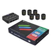 Фитинги Thermaltake Pacific RGB G1/4 PETG Tube 16mm OD 12mm ID Fitting 6Pack (CL-W133-CU00BL-A), комплект 6 шт