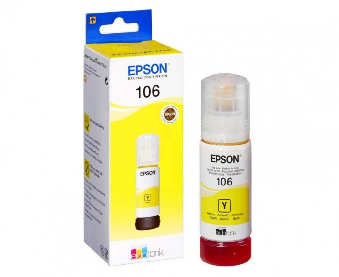 Контейнер с чернилами Epson C13T00R440 106 EcoTank, оригинальный, желтый, 70 мл