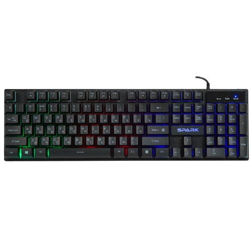 Клавиатура Defender Spark GK-300L black, (45300) [мембранная, проводная, клавиш - 104, подсветка]