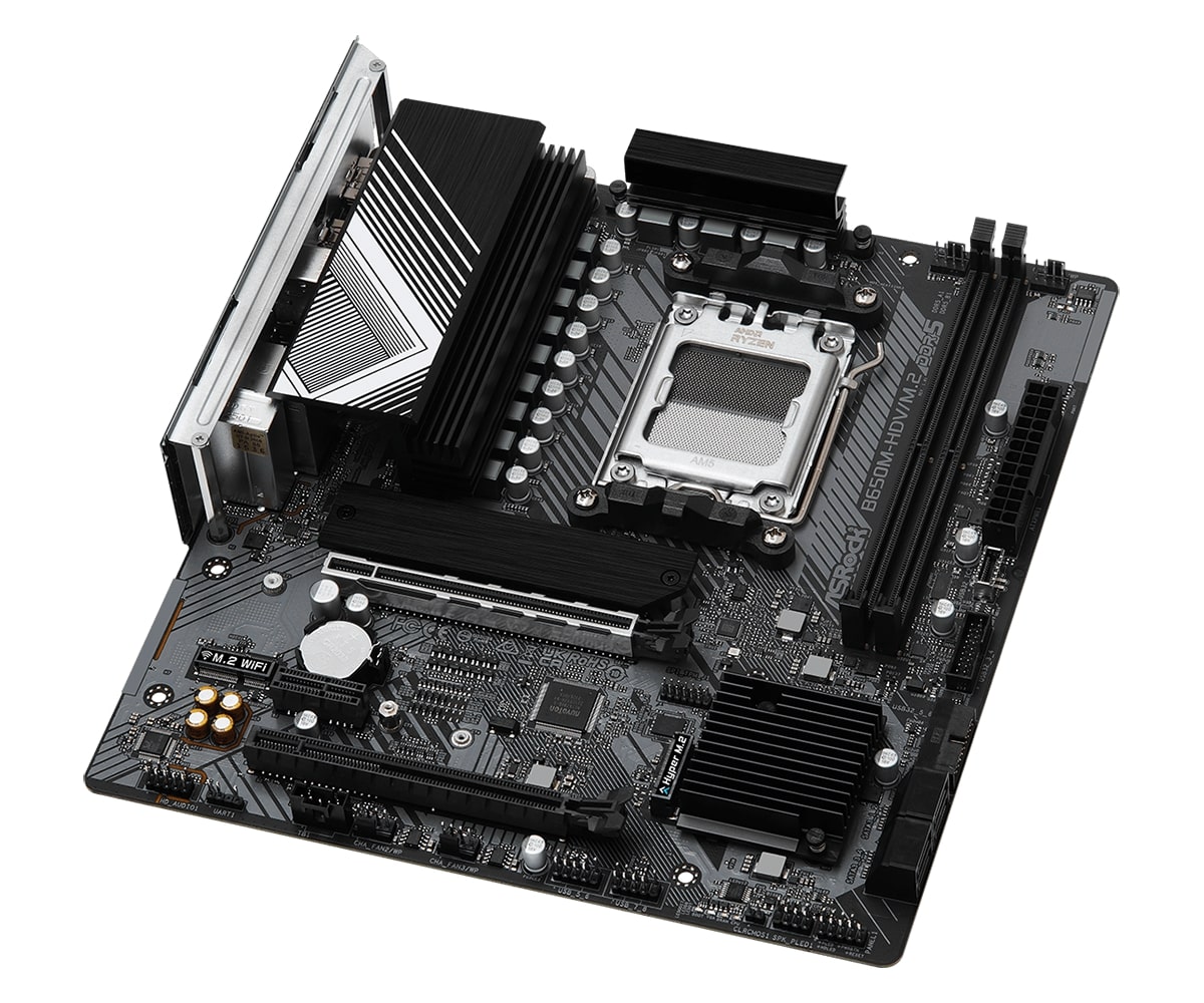 Материнская плата ASRock B650M-HDV/M.2 [AM5, AMD B650, 2xDDR 5, 2xM.2, 2xPCI-E x16, Micro-ATX]