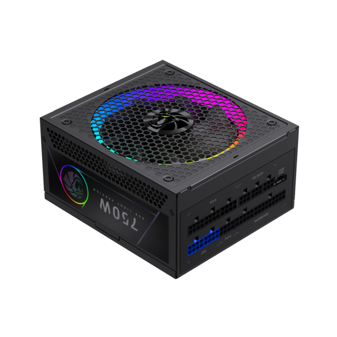 Блок питания GameMax RGB 750G (2141-0750B0016) [750 Вт, 80 PLUS Gold, 8x SATA, 3 x 6+2 pin PCIe, 2x 4+4 pin CPU, ATX]
