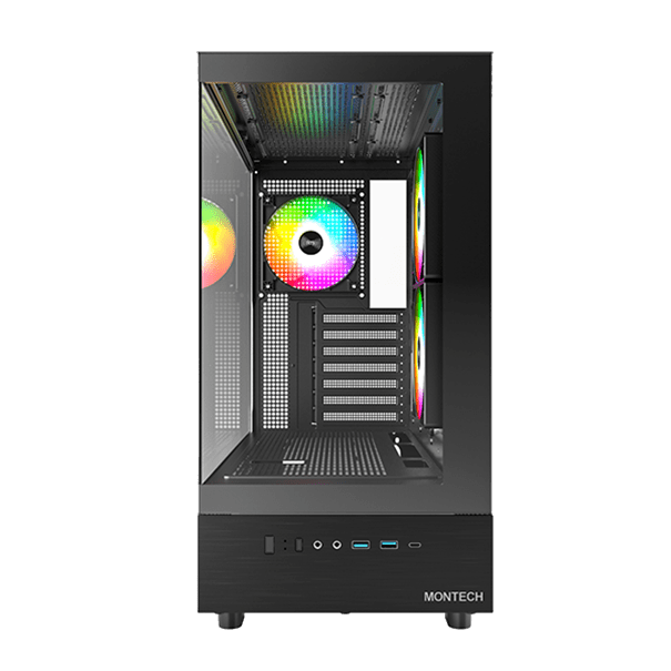 Корпус Montech XR (B) [Midi Tower, 3 x 120 мм, Черный]