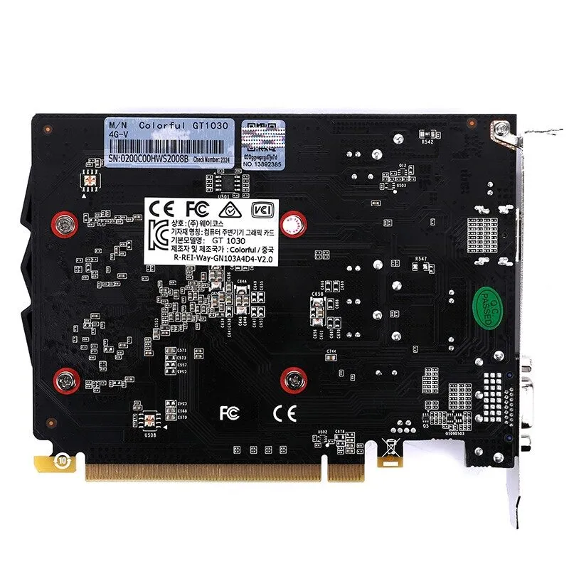 Видеокарта Colorful GeForce GT 1030 (GT1030 4G-V) [4 ГБ, GDDR4, 64 бит, DVI, HDMI]