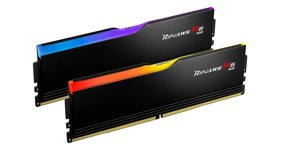 Комплект оперативной памяти G.Skill RipJaws M5 RGB (F5-5200J4040A24GX2-RM5RK) [48 ГБ, DDR 5, 5200 МГц, 1.1 В, подсветка, KIT]