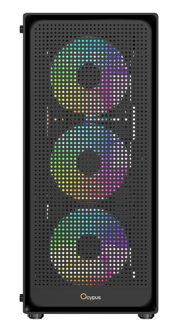 Корпус Ocypus Gamma C50 BK ARGB (Gamma-C50-BKG400XX-GL) [Mini Tower, 4 x 120 мм, черный]