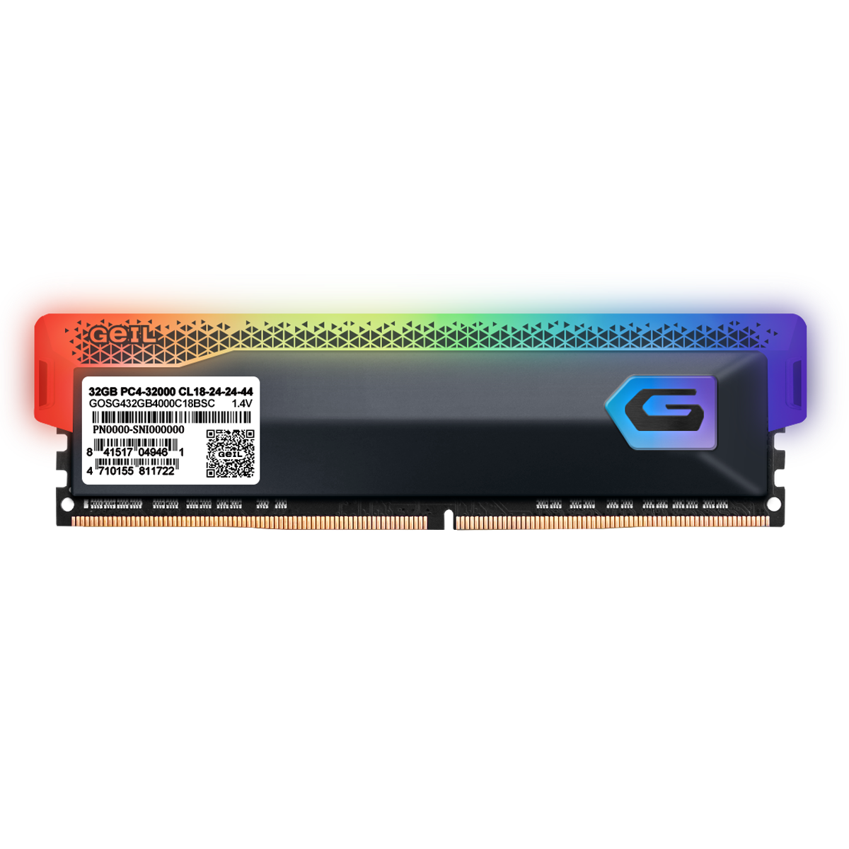 Комплект оперативной памяти Geil ORION RGB Titanium Grey (AMD) (GOSG416GB3200C22DC) [16 ГБ, DDR 4, 3200 МГц, 1.2 В, подсветка, KIT]