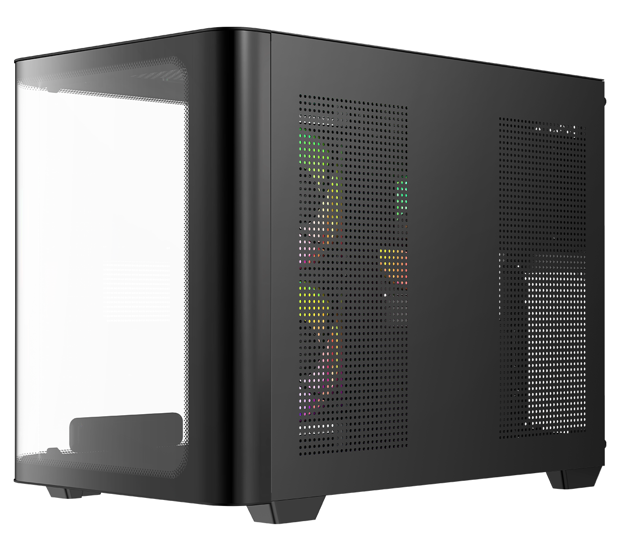 Корпус Ocypus Iota C50 Curve ARGB (Iota-C50-BKD300CD-GL) [Mini Tower, 3 x 120 мм, черный]