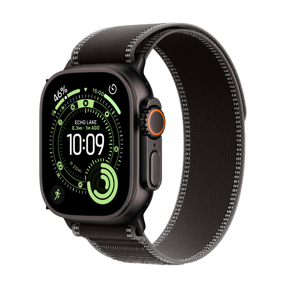 Apple Watch Ultra 3 GPS + Cellular 49mm (MF1D4QR/A) Black Titanium Case with Black/Charcoal Trail Loop - S/M, Model A3281, черный