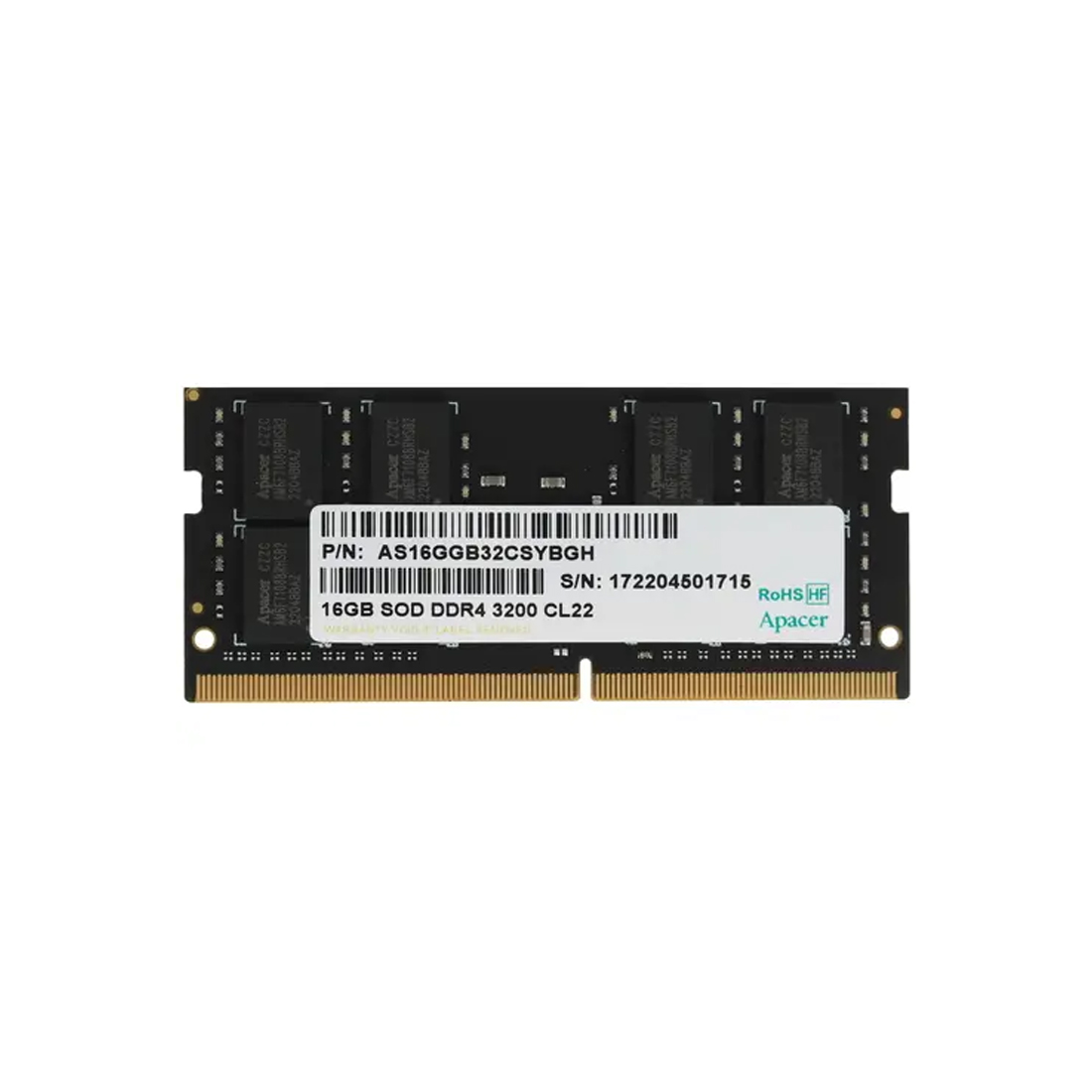 Оперативная память для ноутбука Apacer ES.16G21.GSH [16 ГБ, DDR 4, 3200 МГц, 1.2 В]