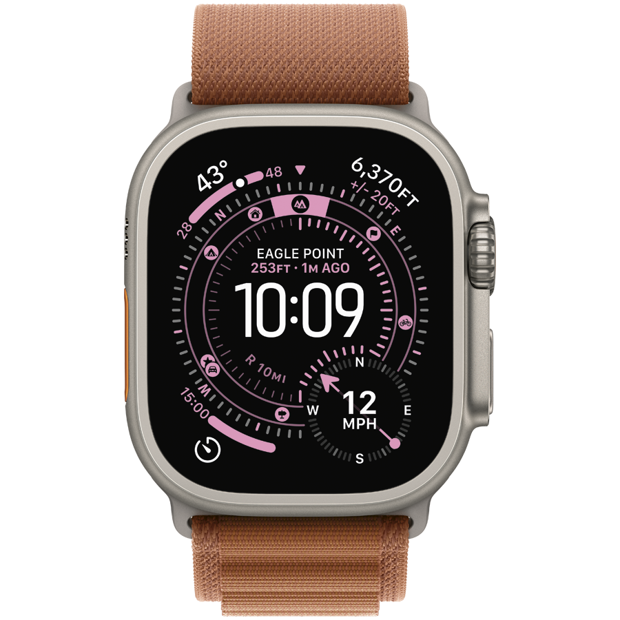 49mm Terra Cotta Alpine Loop - Large - Natural Titanium Finish (MFTD4ZM/A) коричневый + серебристый