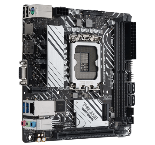 Материнская плата ASUS PRIME H610I-PLUS-CSM, LGA1700 H610 2xDDR5 4xSATA3 1xM2 D-Sub HDMI DP mITX
