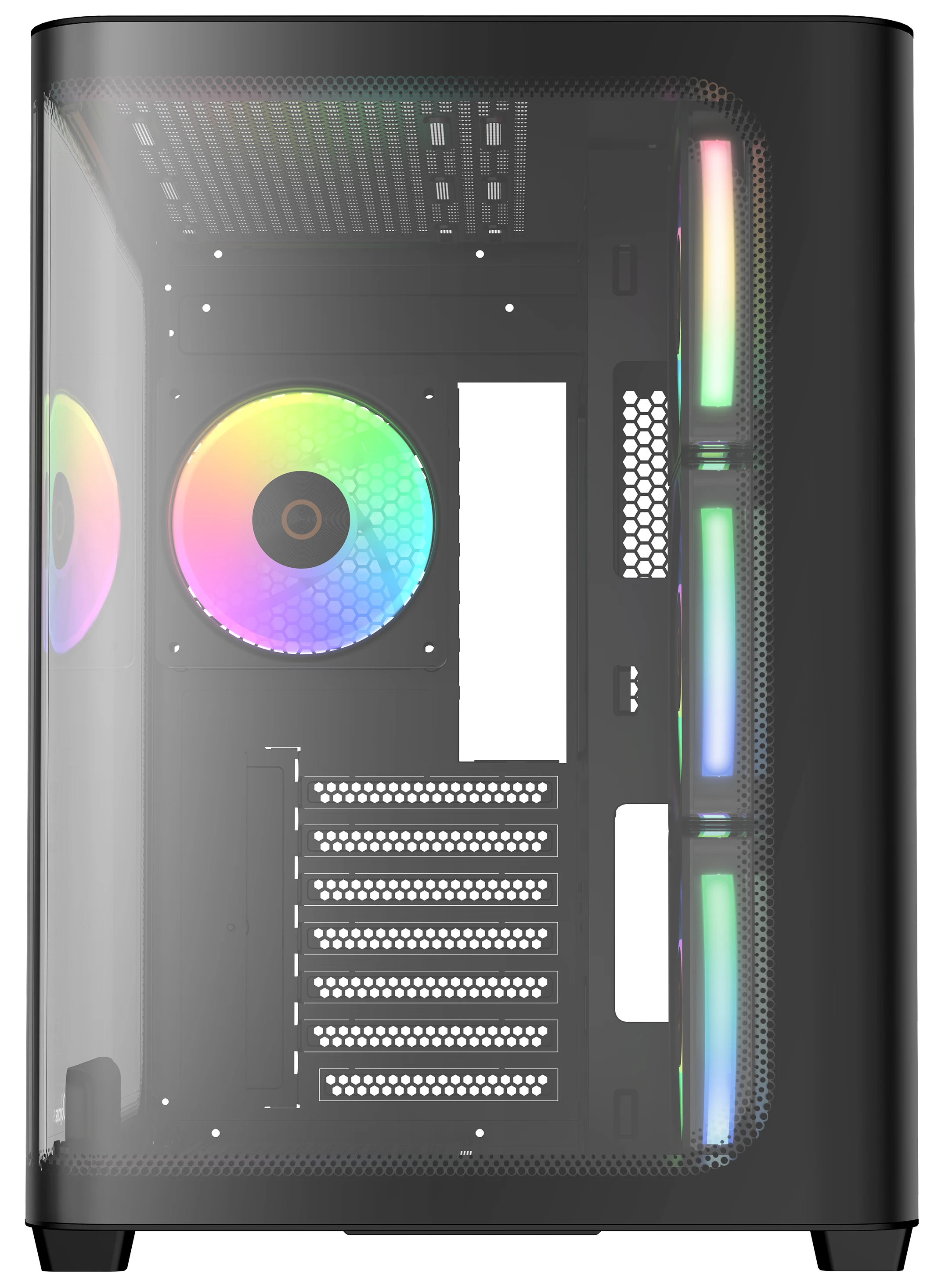 Корпус Ocypus Iota C70 Curve (Iota-C70-BKD400CD-GL) [Midi Tower, 4 x 120 мм ARGB, черный]