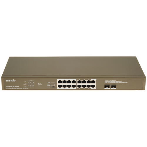 Сетевой коммутатор Tenda TEG1118P-16-250W Switch 16+2 port 10/100/1000M PoE-230W