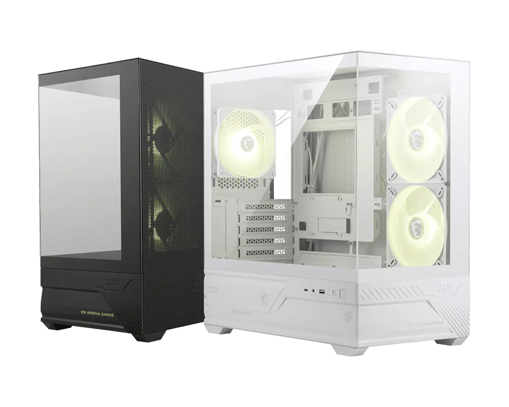Компьютерный корпус MSI MAG PANO M110R WHITE mATX/Mini-ITX, 1xUSB-A, 1xType-C, 1xAudio, 1xMic, mATX
