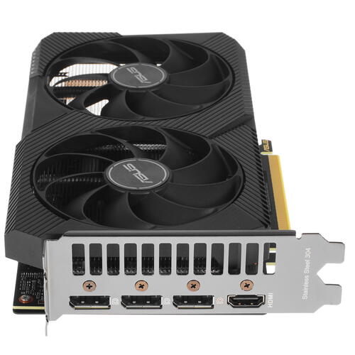 Видеокарта ASUS GeForce RTX 3050 Dual OC (DUAL-RTX3050-O8G) [8 ГБ, GDDR6, 128 бит, 1552 МГц, 1852 МГц, HDMI, DisplayPort (3 шт)]