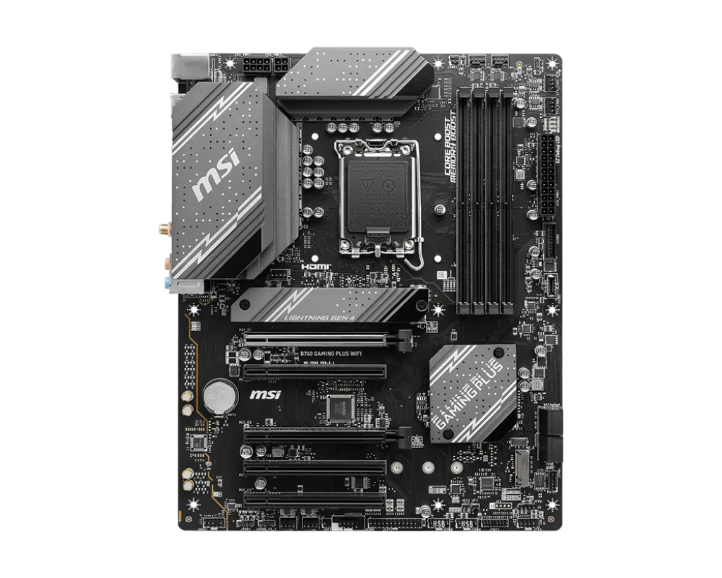 Материнская плата MSI B760 GAMING PLUS WIFI [LGA 1700, Intel B760, 4xDDR 5, 2xM.2, 1xPCI-E x16, Standard-ATX]
