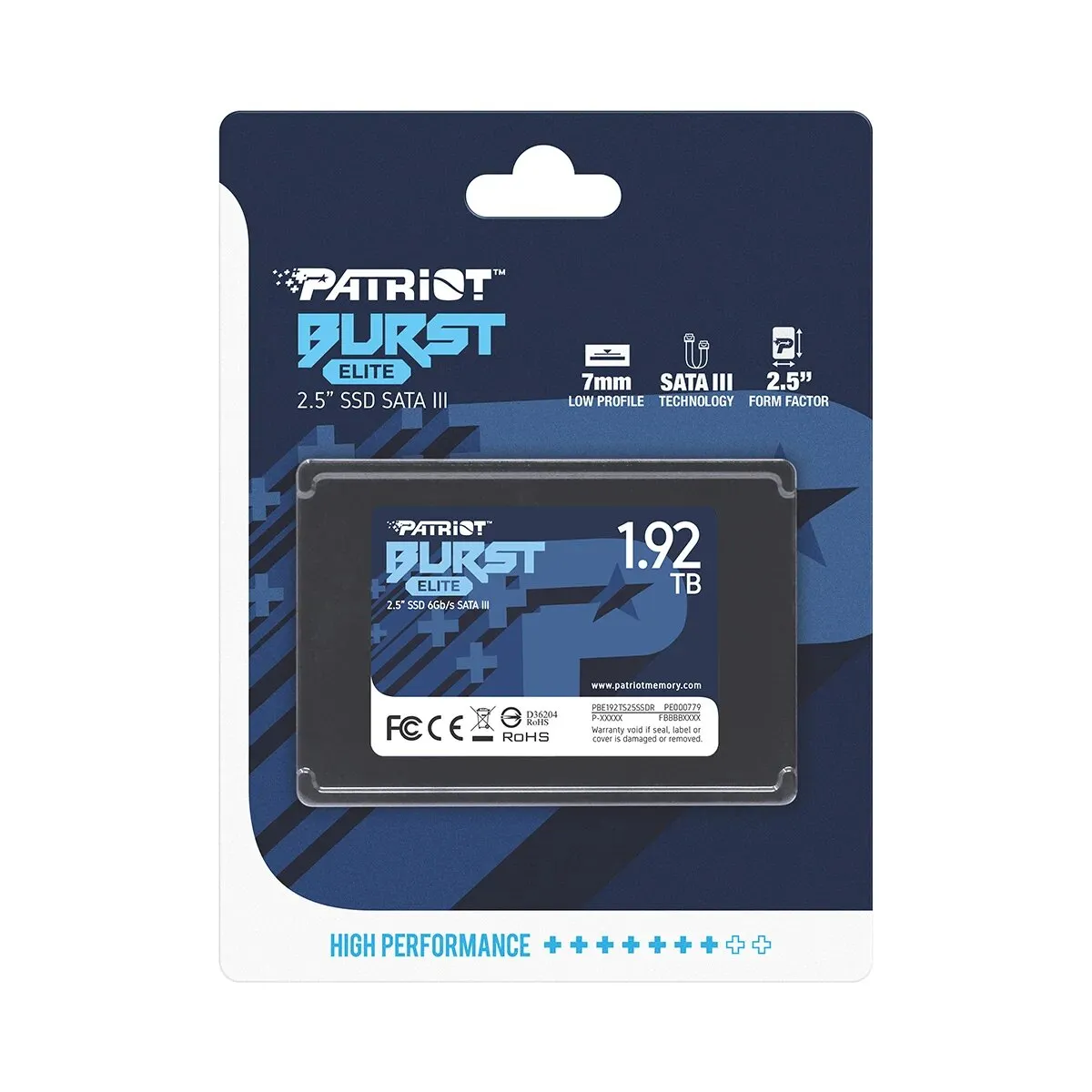 SSD-накопитель Patriot Burst Elite (PBE192TS25SSDR) [1920 ГБ, 2.5", SATA III, 450/320 МБ/с, 3D V-NAND]