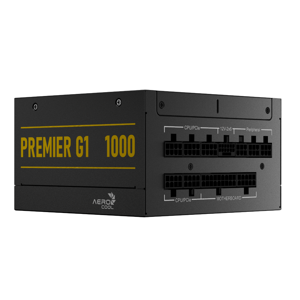 Блок питания AeroCool PREMIER G1 1000 (ACPG-PRK0FEC.71) [1000 Вт, 80 PLUS Gold, 8x SATA, 1 x 16 pin (12VHPWR), 3 x 6+2 pin PCIe, 2x 4+4 pin CPU, ATX]