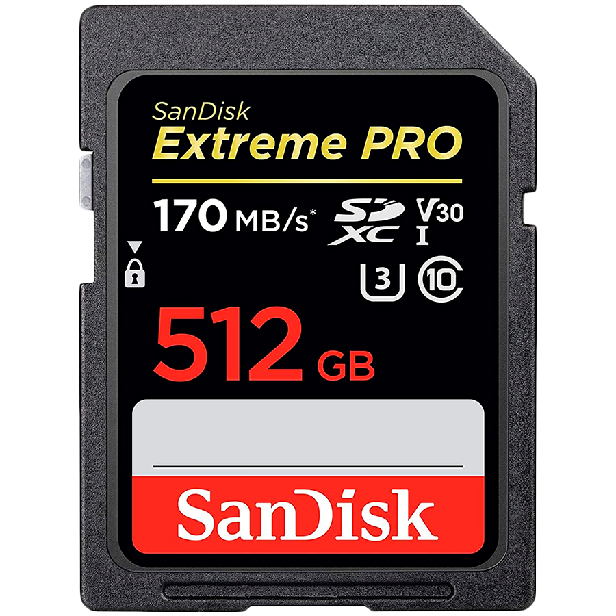 Карта памяти SANDISK Extreme 512GB SDXC, UHS-I, Class 10, U3, V30 (SDSDXVV-512G-GNCIN)