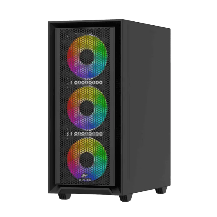 Корпус Wintek Apollo 802-B-M TG [Midi Tower, 3x 120 мм ARGB, черный]