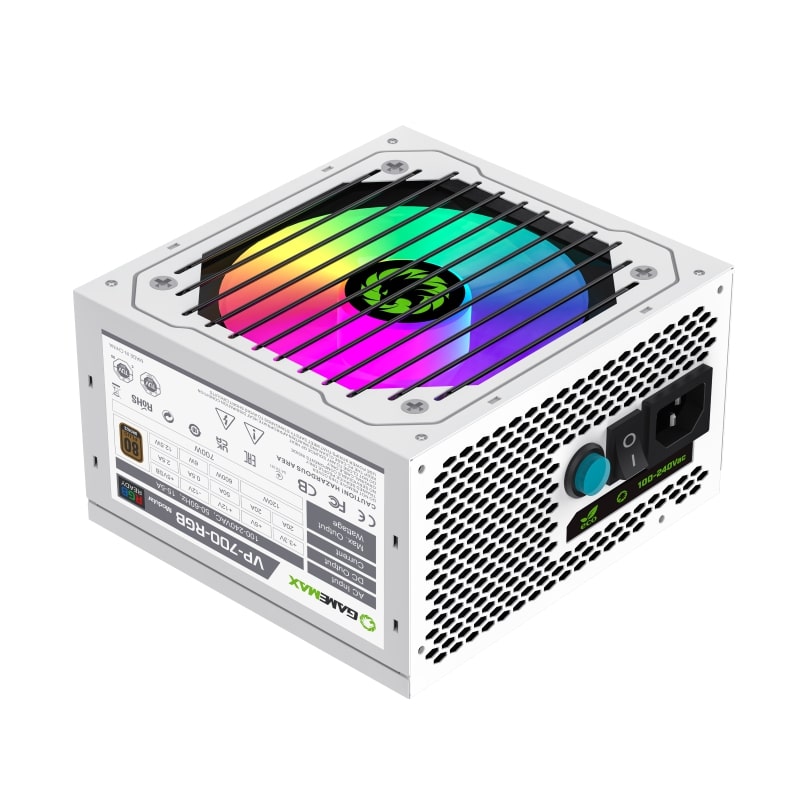 Блок питания GameMax VP-700-RGB-M White [700 Вт, 80 PLUS Bronze, 5x SATA, 2x 6+2 pin PCIe, 1x 4+4 pin CPU]