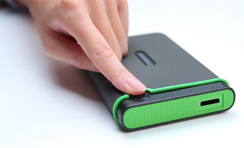 Внешний жесткий диск 2.5", 1 TB, Transcend, Store Jet TS1TSJ25M3S, USB 3.0, черно-зеленый