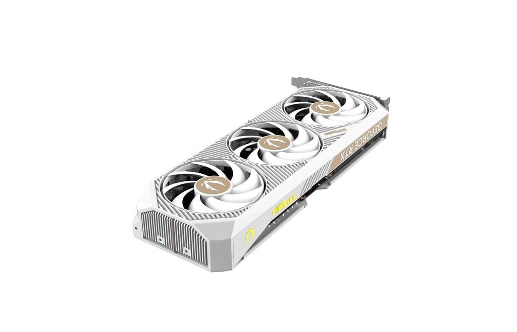Видеокарта Zotac GAMING GeForce RTX 5070 AMP White Edition (ZT-B50700FQ-10P) [12 ГБ, GDDR7, 192 бит, HDMI, DisplayPort (3 шт)]