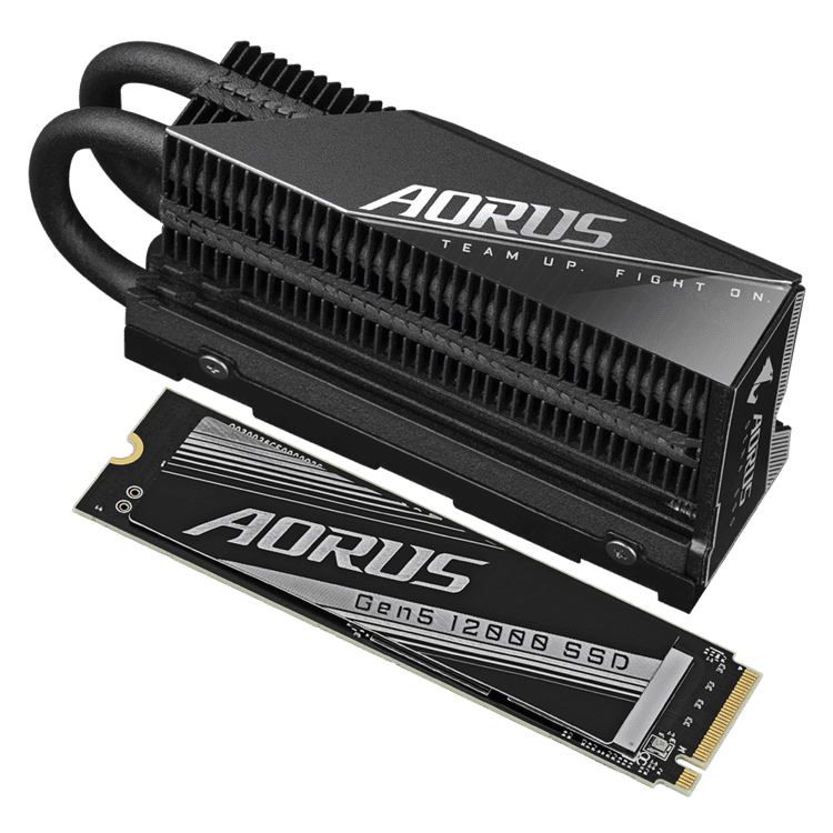 SSD-накопитель Gigabyte AORUS Gen5 12000 (AG512K2TB) [2 ТБ, M.2, PCI-E, 12400/11800 МБ/с, 3D V-NAND]