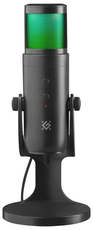 Игровой стрим микрофон Defender Galactar GMC 250 USB, LED, черный