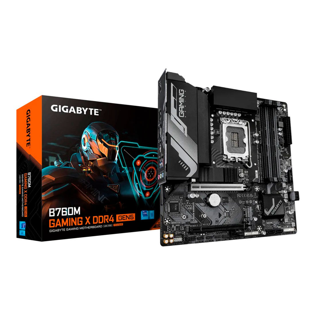 Материнская плата Gigabyte B760M GAMING X DDR4 GEN5 (B760M G X DDR4 GEN5) [LGA 1700, Intel B760, 4xDDR 4, 2xM.2, 2xPCI-E x16, Micro-ATX]
