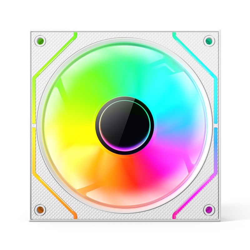 Вентилятор для корпуса Wintek 1236-W-12 ARGB REVERSE White [120 мм, 1800 об/мин, 46,7 CFM, 34 дБ, PWM]