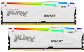 Комплект оперативной памяти Kingston FURY Beast White RGB (KF560C30BWEAK2-32) [32 ГБ, DDR 5, 6000 МГц, 1.4 В, подсветка, KIT]