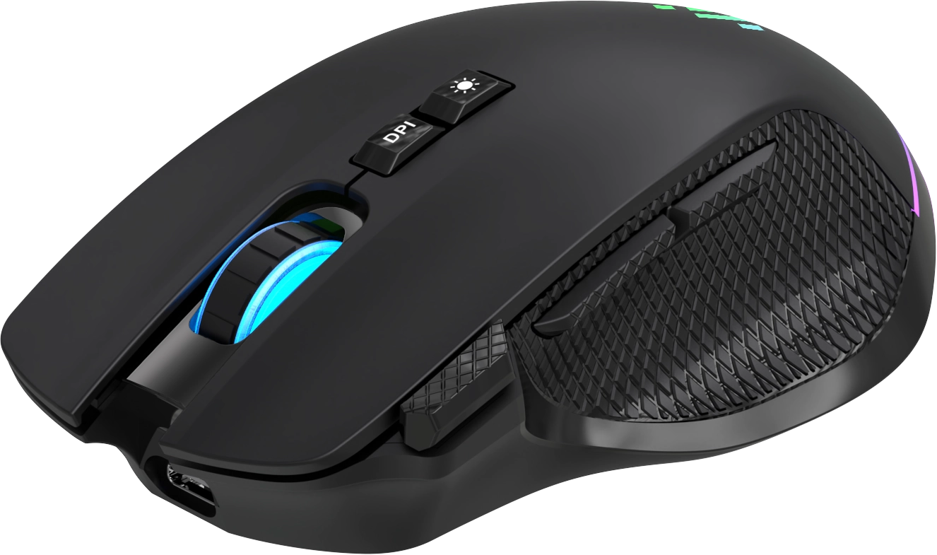 Мышь Defender Immortal GM-421 (52421) [беспроводная, светодиодная, 10000 DPI, 1000 Гц. подсветка, черная]