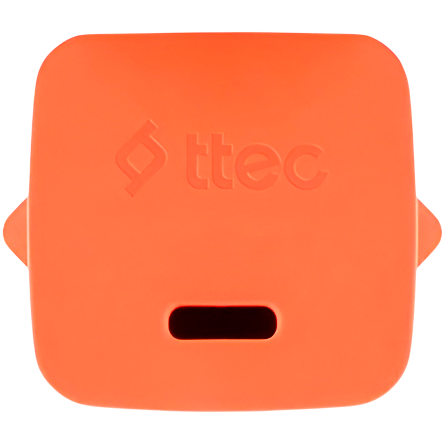 ttec SmartCharger GAN 20W PD (2SCG20CNT) Travel Fast Charger + USB-C - USB-C 3A Cable 120cm, Neon Orange
