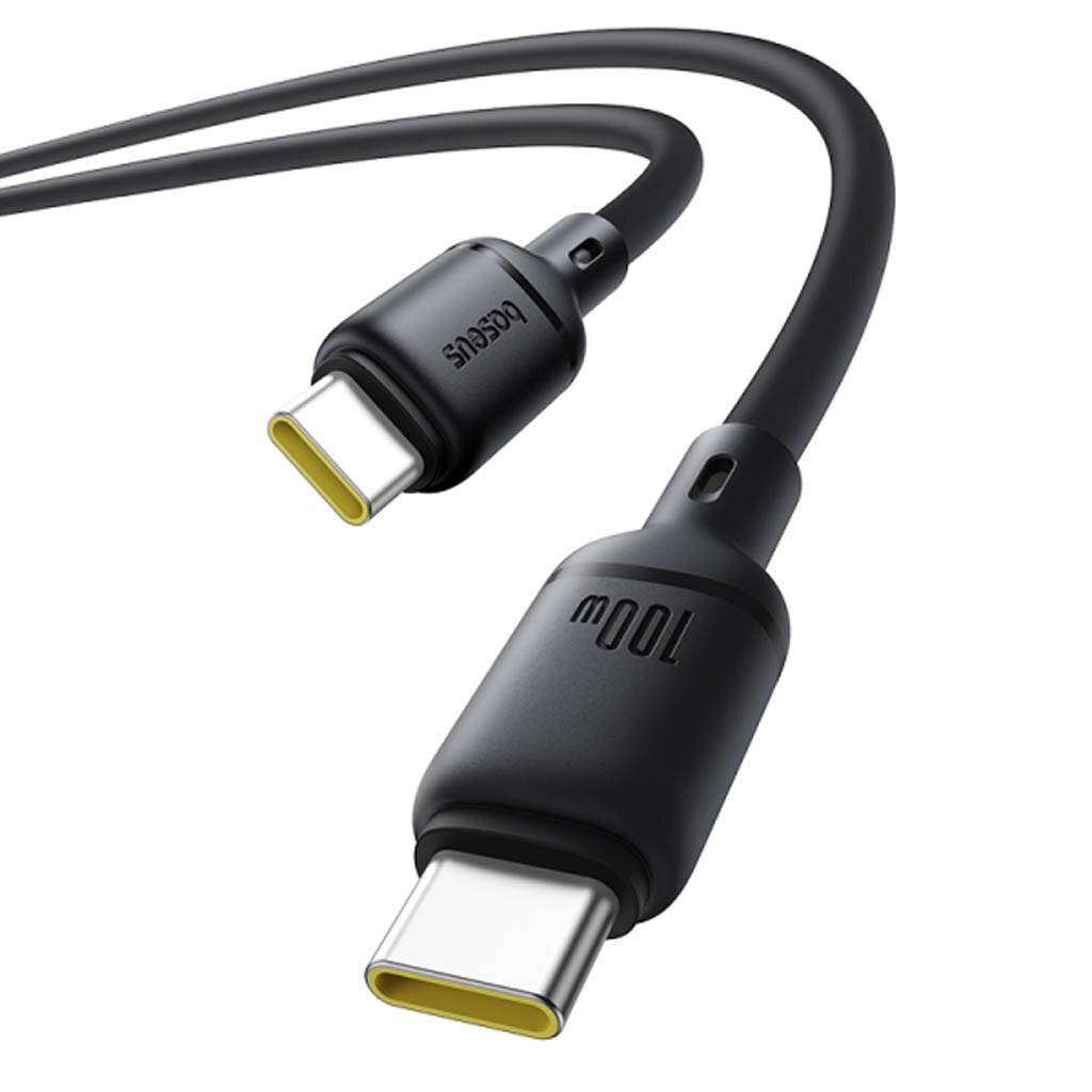 Интерфейсный кабель Baseus Silky Type-C to Type-C 100W 2m Black (P10377704113-01)